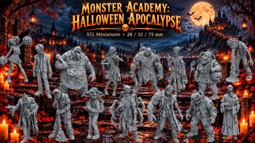 MONSTER ACADEMY: HALLOWEEN APOCALYPSE |STL 28-32-75 MM|