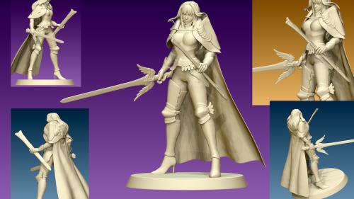 Aria Ironheart - Miniatures for Tabletop RPG - STL files