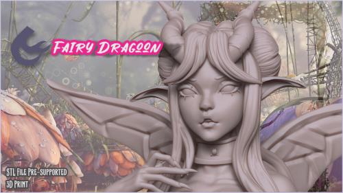 Fairy Dragoon Pinup 3D Printable STL file female Fantasy.