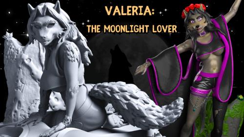 Valeria: The Moonlight Lover Female Werewolf STL Pin-Up 1:12
