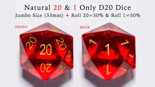 Natural 20 & 1 Only D20 Dice