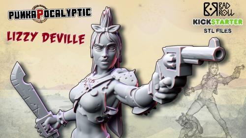 Lizzy DeVille. Punkapocalyptic character now in 75 mm.