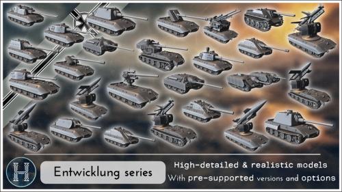 E-100 and Entwicklung | German STL WW2 tanks for 3D printing