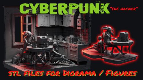 Cyberpunk Hacker VOL.3 - Diorama – STL Files for 3D Printing