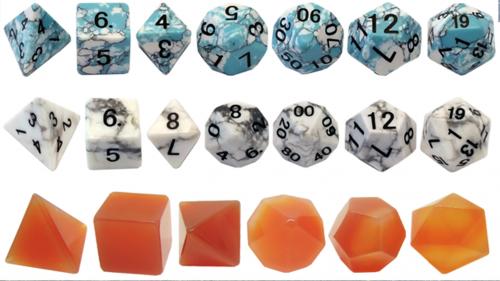 Gemstone Dice: Holiday Edition! RPG Polyhedral and d6 Sets