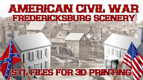 3D PRINTABLE ACW SCENERY - FREDERICKSBURG HOUSES