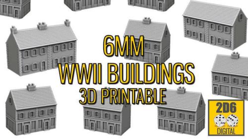 6mm WW2 Buildings - 3D Printable