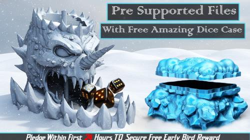 Wizard Winter Spiked Snow Monster RPG Dice Tower – 3D STL