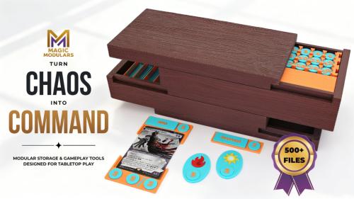 Magic Modulars: 3D Printable Tabletop Game Organizer