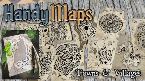 HandyMaps - Town & Village A5 Card Handouts for RPGs