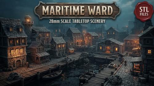 High-Detail 3D Printable Docks & Harbor Scenery (STL)