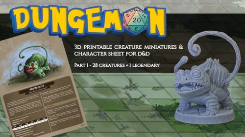 DUNGEMON: 3D STL Miniatures&Character sheet for D&D - Part1