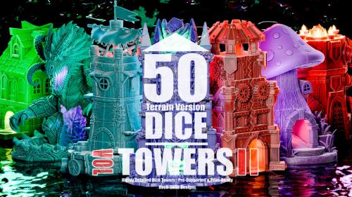 50 Dice Towers II – 3D Printable Collection