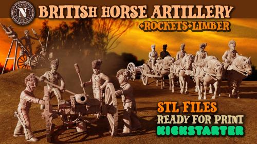 Napoleonic British Horse Artillery+Limber+Rockets