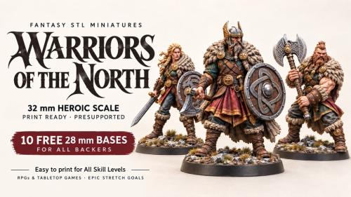 Warriors Of The North - 32mm Fantasy RPG STL minis Pack