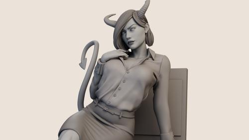Dark Secretary: Zendrya the Office Demon - 3D Printable STL