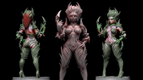 Zera the Dryad -Female Fantasy Miniature in STL format
