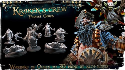 Kraken s Crew Warband of Pirates Ogres - Printable STL Minis
