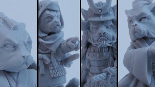 Japanese Warrior Cats 28-32mm miniatures by Zabavka Workshop