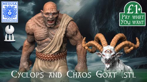 Cyclops and Chaos Goat 3D Printable Miniature STL