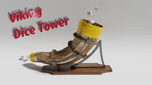 Viking Dice Tower Horn Stl Tabletop