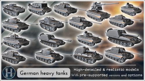 WW2 German Heavy tanks Vol. 1 | STL files for 3D printing