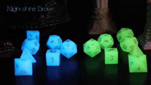 Night of the Brave – Luminous Gemstone Dice for TRPGs