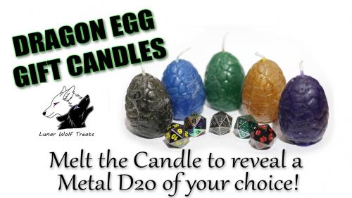 Dragon Egg Gift Candles (w/ Metal D20s Inside!)