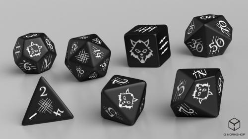 Polyhedral RPG Set: 7 Dark Wolf Dice