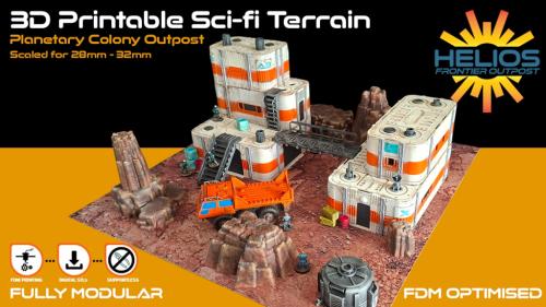 Helios Frontier Outpost: 3D printable modular scifi terrain