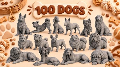 100 Dogs |28 - 32 - 75MM |3D PRINTABLE STLs|
