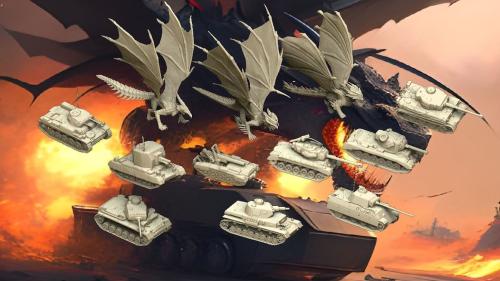 WAR TANKS VS DRAGONS: Miniatures for Tabletop RPG- STL files