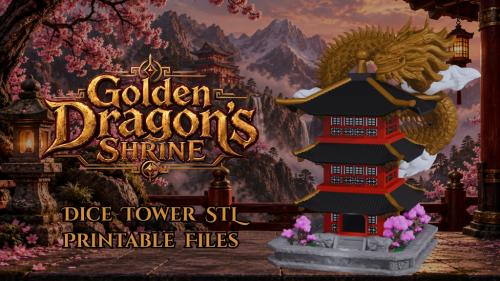 Golden Dragon s Shrine Dice Tower STL Printable Files