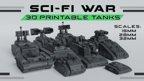 Sci-Fi War 3D Printable Tanks