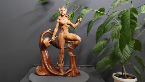 Handmade wooden miniature - Jane Foster from Thor