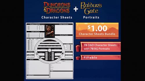 D&D Character Sheets with Baldur s Gate Portraits