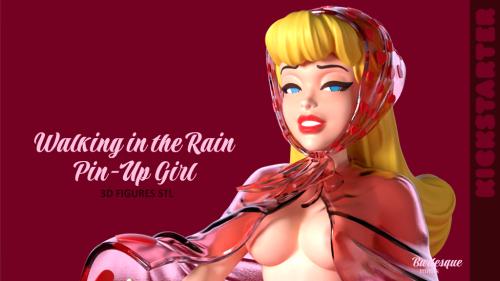 Walking in the Rain – Pin-Up Miniature – STL files