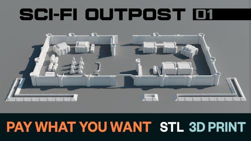 Pay What you Want! Sci-Fi Outpost 01 .STL Files for 3D Print