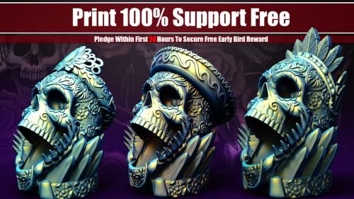 Fantasy Calavera Sugar Skull Dice Towers - 3D Printable STL
