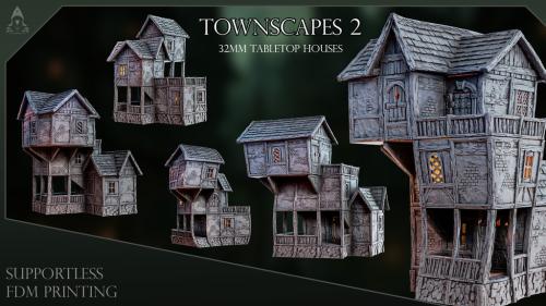Townscapes 2 - Supportless FDM tabletop terrain stl