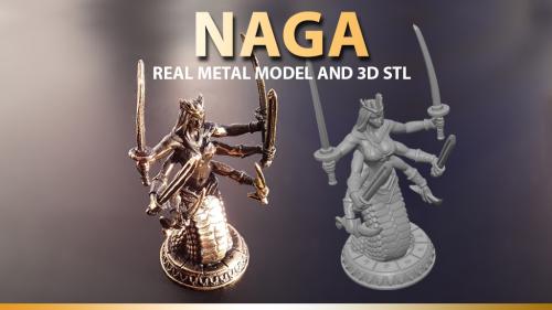 Naga Metal Casted(Brass) and 3d STL Miniature (Part 1)