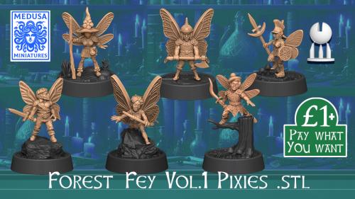 Forest Fey Vol. 1 PIXIE WARBAND 3d Printing Miniature stl s
