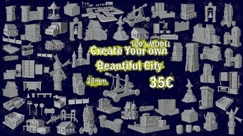 Create Your own Beautiful City | 3D Printable | STL | 28 mm