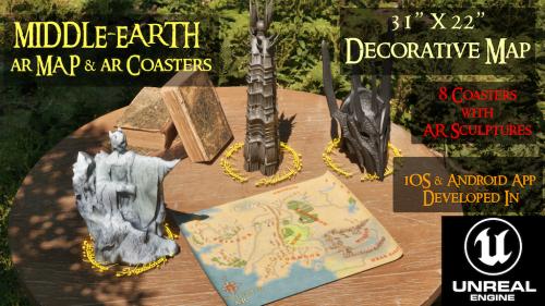 Middle Earth AR Map & AR Coasters on Unreal Engine
