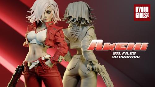 Akemi. Cyberpunk Girl -STL File