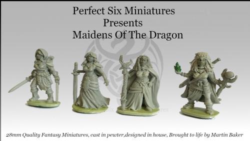 Maidens of the dragon, 28mm quality pewter miniatures.