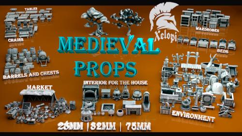 Medieval props STL | 28mm |32mm