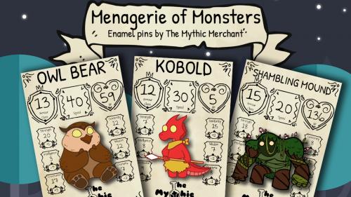 Menagerie of Monsters Enamel Pins