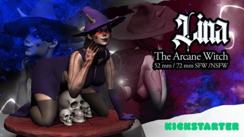 Lina Arcana: Mystic Witch Pin-Up for 3D Printing